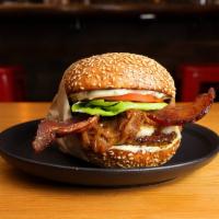 Heritage by Roam Artisan Burgers · By Roam Artisan Burgers. Applewood Smoked Bacon, Fontina, Butter Lettuce, Tomato, Caramelize...