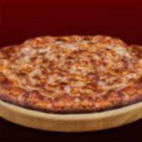BBQ Chicken Pizza · BBQ base, chicken, onions, extra cheese.