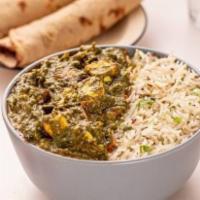 Palak Paneer Bowl · Classic North Indian curry made with spinach, Indian cottage cheese, spices and herbs, serve...