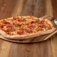 Meat Lover's Pizza · Sausage, pepperoni, ground beef, ham, bacon and mozzarella cheese.