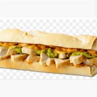 Grilled Chicken Sub and fries · Grilled chicken, green peppers and onions.