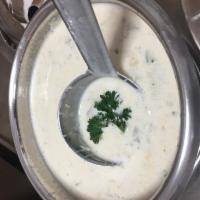 Cream of Crab Soup (Wednesday Only) · Savory soup with a crab base.