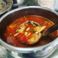Maryland Crab Soup (Saturday Only) · Tomato soup with crab and vegtables. 