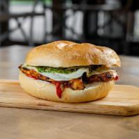 G32. Grilled Italian Sandwich · Grilled chicken, broccoli rabe, and provolone cheese.