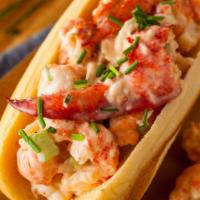 #5 Lobster Roll · Maine lobster meat, Mayo, onion, lettuce, hoagie loaf, French fries