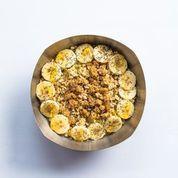 Graviola Bowl · BASE: Graviola*, Banana, Pineapple, Strawberries, Kale, Mango Juice, Coconut Water. TOPPINGS...