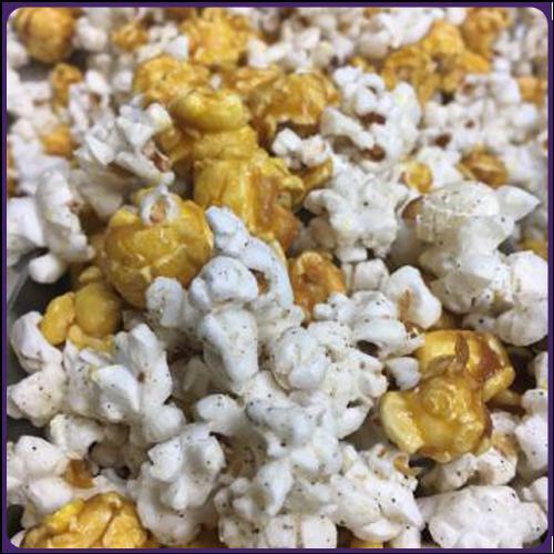 Alaska Mix Popcorn · Instant pop of sweet caramel, and the immediate zing of the cheese are followed by the mellowing salt and pepper.