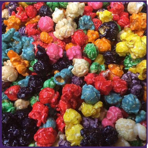 Jazz Fest Popcorn · Mix of select tutti frutti flavors, bright colors, candy-coated popcorn. Perfect for baby showers, birthday parties, school treats and wedding popcorn bars.