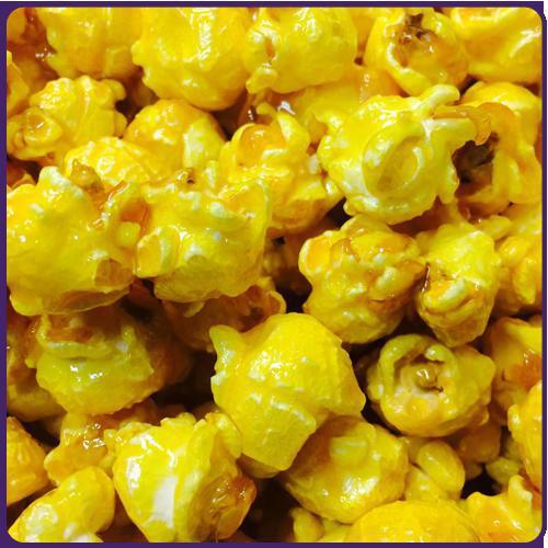 Banana Popcorn · Banana flavor, bright yellow color, candy-coated popcorn. Perfect for baby showers, birthday parties, school treats and wedding popcorn bars.