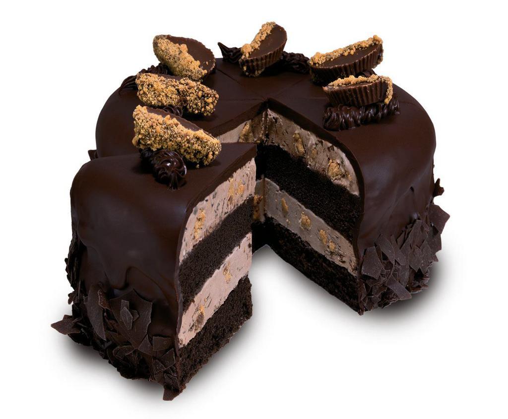 Peanut Butter Playground · Layers of moist Devil's Food Cake, Peanut Butter and Chocolate Ice Cream mix with REESE’S® Peanut Butter Cup wrapped in rich Fudge Ganache