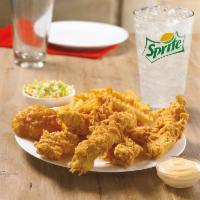5 Piece Tenders Combo · Served with a regular drink, your choice of any regular side and a scratch-made honey-butter...