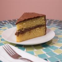 Yellow Chocolate Cake · Yellow cake with chocolate  buttercream frosting.