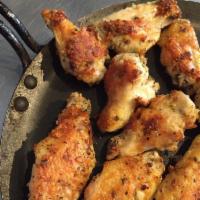 Skillet-baked Chicken Wings · 1 LB (6-8 wings) Our wings are so good by themselves, we serve the sauce on the side. Choice...