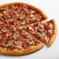 Whole NY Meat Primo Pizza · Calling all meat lovers! The Meat Primo Pizza boasts all of the meat you could ever want on ...