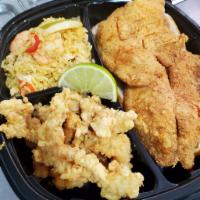Fried Conch, Shrimp and Fish · 1/4 lb. fried conch and 4 pieces shrimp.