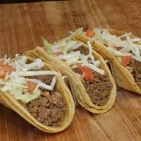 3 Tacos Special · Buy three taco and save, served with lettuce, tomatoes, and shredded cheese.
