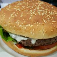Naked Burger · Premium beef 1/2 lb. raw on brioche bread.