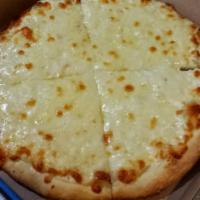 White Pizza · No sauce. Ricotta, garlic, Parmesan and mozzarella cheeses.