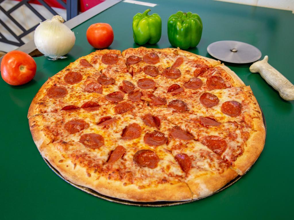 Johnny's All Meat Combo Pizza · Pepperoni, Canadian bacon,bacon, beef, sausage, extra cheese.
