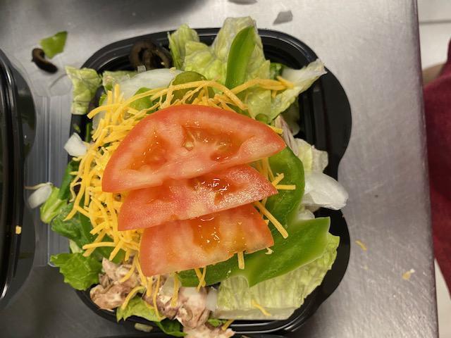 Garden Salad · Romaine, spinach, mushrooms, olives, onions, green peppers, cheddar cheese, tomatoes.