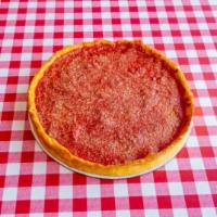 Deep Dish Pizza · Pan pizza topped with beggars special blend deep dish sauce and seasoning.