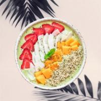 Matcha Bali · This bowl has two base flavors which are Matcha and Coconut, with hemp hearts granola, vanil...