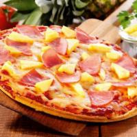 Hawaiian Style Pizza · Our special sauce, double cheese, imported ham and pineapples.