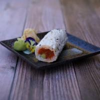 Spicy Tuna Hand Roll · Spicy tuna, cucumber wrapped in soy paper.
