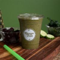 Replenish Smoothie · Coconut water, cucumber, pineapple, cherries, kale, date, flax and agave.