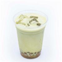 Green Tea Matcha Bubble Tea · Green tea matcha latte with boba.