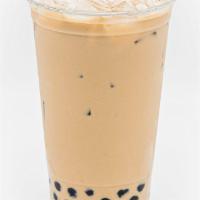 Black Tea Milk Boba · 1 of the most popular boba drinks. Served with black pearl boba. If you never had boba milk ...