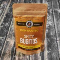 Spicy Bugitos · Toasted superworms, toasted Cancha corn, tomato paste, chili powder, fresh lime juice, salt....
