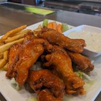 Buffalo Wings · Served with french fries and a side of blue cheese.