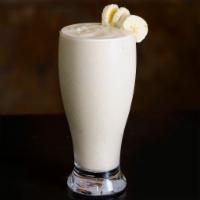 Peanut Butter Vanilla Protein Shake · Banana, peanut butter, 23 grams of vanilla whey protein and skim milk.
