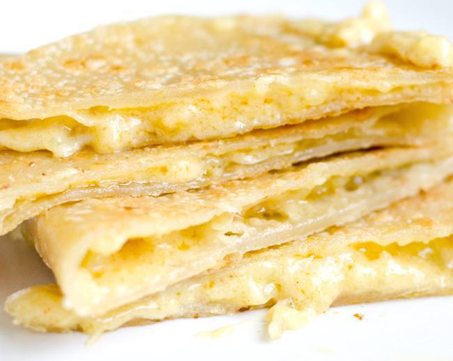 Cheese Only Quesadilla · Cheddar cheese and provolone cheese.