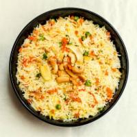 Coconut Polao · Basmati rice cooked with veg herbs and spices.
