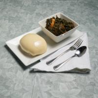 4. Vegetable Stew · Served with pounded yam or garri. A rich stew made with spinach, onion, red bell peppers, an...