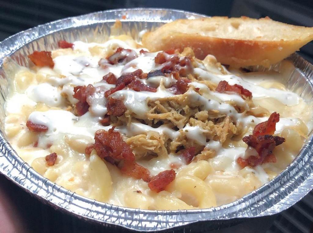 CBR Mac (Chicken. Bacon. Ranch) · Our mac paired with Chicken, bacon, and ranch!