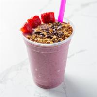 Strawberry Shortcake Smoothie · Almond milk, strawberries, vanilla yogurt, granola.