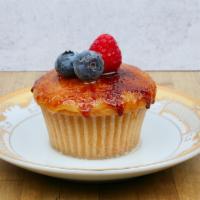 Creme Brulee *requires refrigeration · Vanilla cake filled with a classic Creme Brulee custard topped with burnt sugar and fresh be...