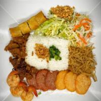 39. Banh Hoi Dac Biet · Special combination. Tiny rice stick with grilled pork and shrimp, pork meatballs, shrimp ca...