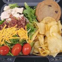 Salad Box Lunch · Individual box lunch with Half Salad, Kettle Chips, and Cookie. Salad Choices: Chicken/Bacon...