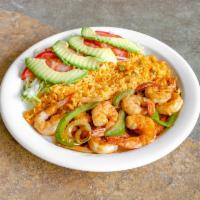 Camarones Al Gusto · Shrimp any style. On a garlic sauce, grilled stewed on hot peppers or fajitas.