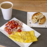 Breakfast Special · Includes plate with side, butter bagel and small coffee.