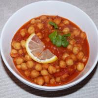 Chana Masala · Chickpeas sauteed and cooked in mild Indian herbs.