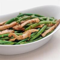 Chicken with String Beans · Served with white rice.