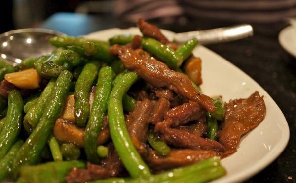 Shredded Pork with String Beans · Served with white rice.