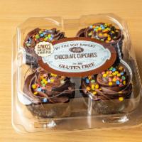 Gluten free Chocolate Cupcakes · Package of four chocolate cupcakes.  Gluten free. Dariy free.