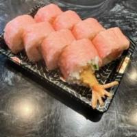 SR27.  Pink Lady Roll · Shrimp tempura, spicy salmon and cucumber in soy paper.