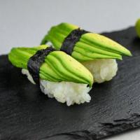 NS8. Avocado Nigiri (2) · Sushi laid top of rice and avocado.